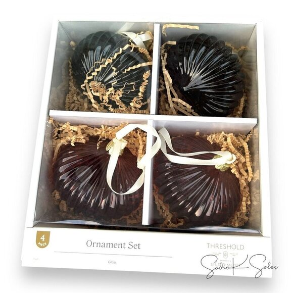 4pc Colored Glass Ornaments - Threshold Studio McGee Christmas, Target 2024 - Picture 4 of 5